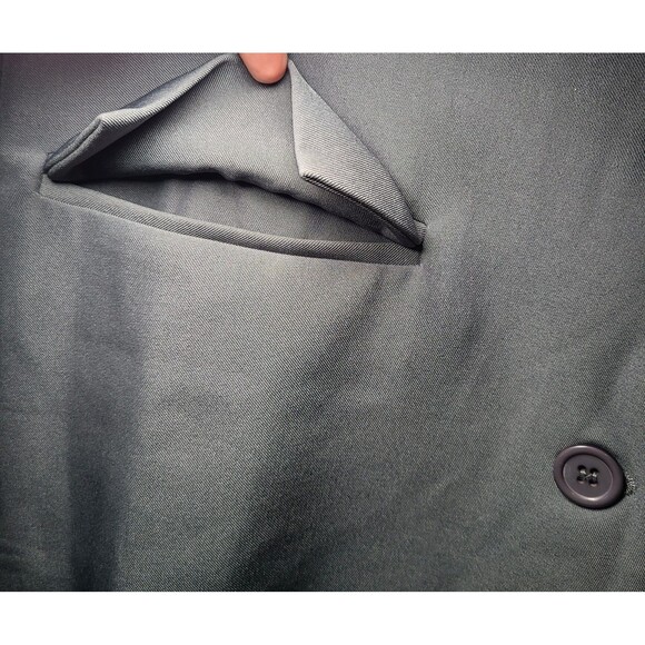 Women's Large Gray Two Piece Suit Blazer & Pants Stretchy Waistband Wide Leg - Picture 9 of 15